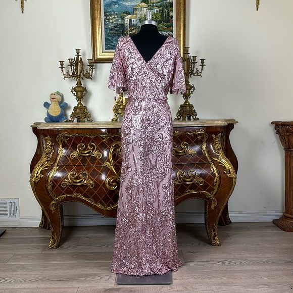 Alex Women’s all over sequins stretchy fitted formal evening dress - Picture 6 of 8